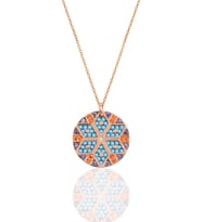 Söğütlü Silver Gümüş rose yuvarlak kilim kolye