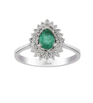 0.45 Ct Pırlantalı Zümrüt Yüzük