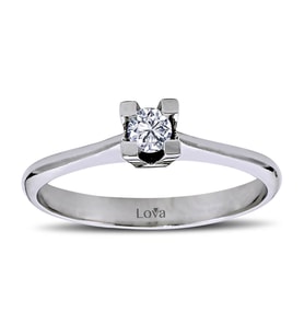 Lova E Renk 0,13 Karat Pırlanta Tektaş Yüzük - 1040007