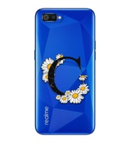 Papatya Harf Tasarım Süper Şeffaf Silikon Telefon Kılıfı Oppo Realmi C2 C-Harfi