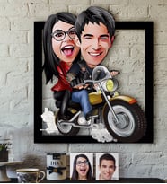 BK Gift Kişiye Özel Sevgililer Karikatürlü 3D Ahşap Tablo-17