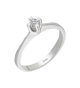 Sirius G Renk 0,09 Karat Pırlanta Tektaş Yüzük 0717R0241
