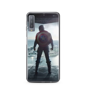 Kaptan Amerika Tasarım Süper Şeffaf Silikon Telefon Kılıfı Samsung A7 (2017)