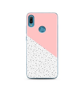 Pembe Puantiye Tasarımlı Süper Şeffaf Silikon Telefon Kılıfı Huawei Y6 Prime (20