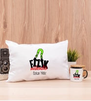 Fizik Mühendisi Dikdörtgen Yastık ve Siyah Kupa Bardak