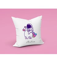 Astronot Unicorn Uzay Yastığı Kişiye Özel