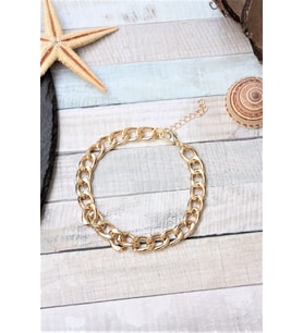 Gold Kaplama Orta Boy Gourmet Zincir Halhal (Altın)