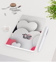 BK Gift Kişiye Özel Sevgililer Günü Beyaz Defter Kalem Seti-130