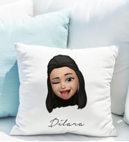 Emoji Kız Stiker Yastığı Kişiye Özel
