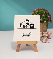 Panda Tasarımlı Kişiye Özel Hediye Panda Dekoratif Taş Baskı 