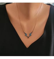 925 Ayar Rose Gümüş Yıldırım Model Kolye