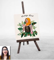 BK Gift Kişiye Özel Türbanlı Karikatürlü Doğal Taş 39787