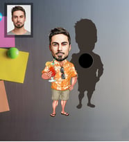 Kişiye Özel Erkek Karikatürlü Ahşap Magnet Model-10