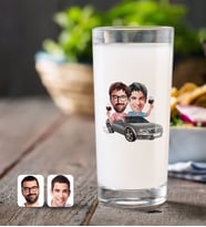 BK Gift Kişiye Özel Kankalar Karikatürlü Rakı Bardağı-1 (Beyaz)