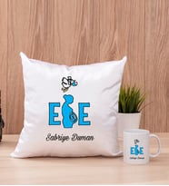 Ebe Kare Yastık ve Beyaz Kupa Bardak