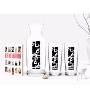 BK Gift Kişiye Özel Renkli Baskılı İsimli İkili Rakı Bardağı Karaf ve Cep Kitabı Hediye Seti-121 (Model 1)