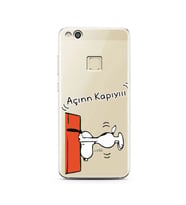 Snoopy Tasarımlı Süper Şeffaf Silikon Telefon Kılıfı Huawei P10 Lite 