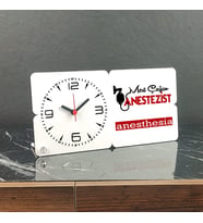 Anestezist Ahşap Masa Saati