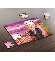 BK Gift Kişiye Özel Dede Karikatürlü Ahşap Puzzle-1