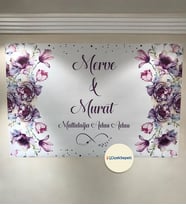 100x70cm Söz, Nişan, Kına Gecesi, Düğün İçin Kişiye Özel Branda Afiş Arka Fon