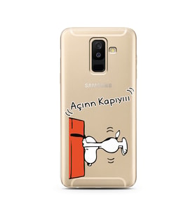 Snoopy Tasarımlı Süper Şeffaf Silikon Telefon Kılıfı Samsung A6 Plus