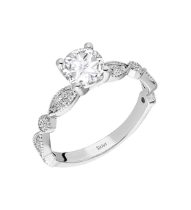 Sirius Toplam 1,20 Karat Pırlanta ve Beyaz Topaz Vintage Tektaş Yüzük 0741R0019