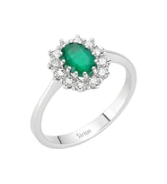 Sirius Pırlanta ve Oval Zümrüt Taşlı Anturaj Yüzük 0704R0192