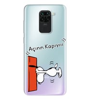 Snoopy Tasarımlı Süper Şeffaf Silikon Telefon Kılıfı Xiomai Redmi Note 9