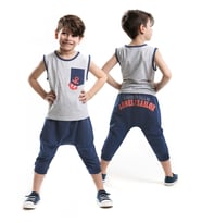 Çapalı Erkek Çocuk T-shirt Kapri Şort Takım (Çok Renkli)