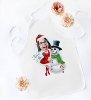 BK Gift Kişiye Özel Yılbaşı Temalı Bayan Karikatürlü Mutfak Önlüğü - 2