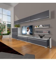 Decoraktiv Eko 8 Mdf Std Tv Ünitesi Tv Sehpası (Beyaz - Antrasit)