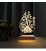 Star Wars Gemi Çocuk Odası Gece Lambası 3D Doğum Günü Hediye (Sarı)