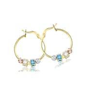 Pandora Model Aquamarin Dorikalı Küpe
