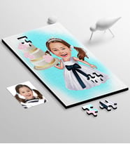 BK Gift Kişiye Özel Çocuk Doğum Günü Karikatür 48 Parça Ahşap Puzzle  2