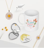BK Gift Kişiye Özel Canım Annem Kupa Kalp Ayna Papatya Kolye Bileklik Seti - 13 (Model 1)