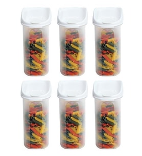Moonstar Kuru Gıda Bakliyat Saklama Kabı 1,8 LT 6 Lı Set Beyaz-MAS-102