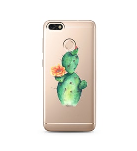 Kaktüs Tasarımlı Süper Şeffaf Silikon Telefon Kılıfı Huawei P9 Lite (2017) Mini 