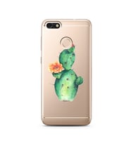 Kaktüs Tasarımlı Süper Şeffaf Silikon Telefon Kılıfı Huawei P9 Lite (2017) Mini 
