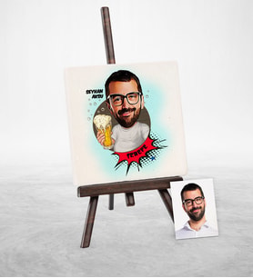 BK Gift Kişiye Özel Şerefe Karikatür Şovaleli Doğal Taş  1