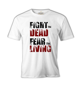 The Walking Dead - Fight Beyaz Erkek Tshirt