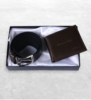 BK Gift Kişiye Özel Kahve Cüzdan Kemer Seti