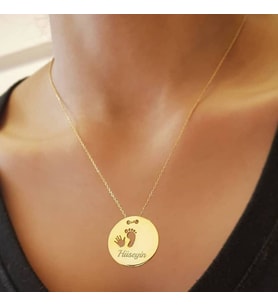 Kişiye Özel İsimli Gümüş Kolye Özel Gün Hediyesi (Gold)