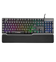 RAMPAGE KB-R88 GAMEZONE USB Q Trk RGB Led Aydınlatmalı Mekanik Alüminyum Gövde Bilek Destek Pad'li Siyah Gaming Klavye