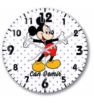 İsme Ve Kişiye Özel Erkek Çocuk Odası Mickey Mouse Duvar Saati