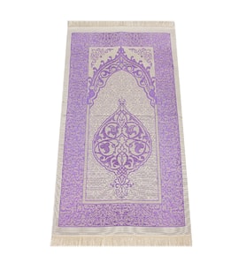 Lüks Açık Renk Osmanlı Tafta Seccade - 0210 - Lila Renk (Çok Renkli)