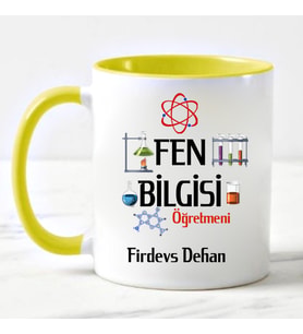 Fen Bilgisi Öğretmenine Kupa Bardağı Sarı