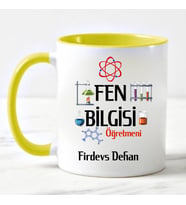 Fen Bilgisi Öğretmenine Kupa Bardağı Sarı