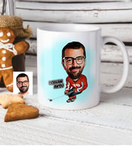 BK Gift Kişiye Özel Bay Hokeyci Karikatür Beyaz Kupa Bardak