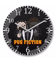 Pulp Fiction Pug Fiction Duvar Saati Bombeli Gercek Cam