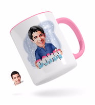 BK Gift Kişiye Özel Erkek İsimli Karikatürlü Pembe Kupa Bardak